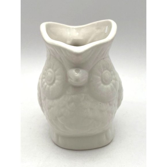 Nature's Home White Ceramic Owl Pitcher - Picture 5 of 7